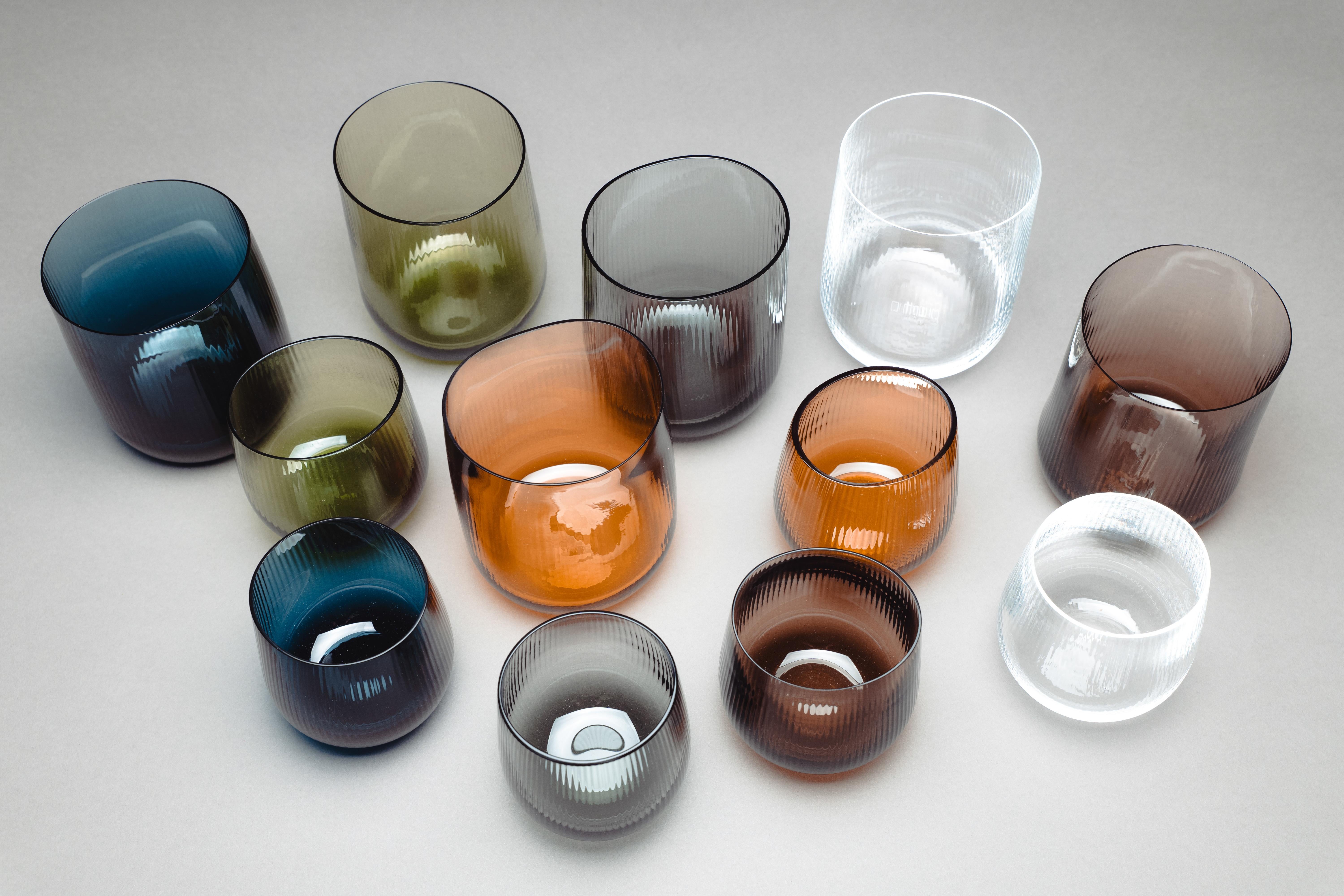 siglo 21 Federico Peri Stilla Liquida Musgo Verde Grande 2-Tumblers Murano en venta 1