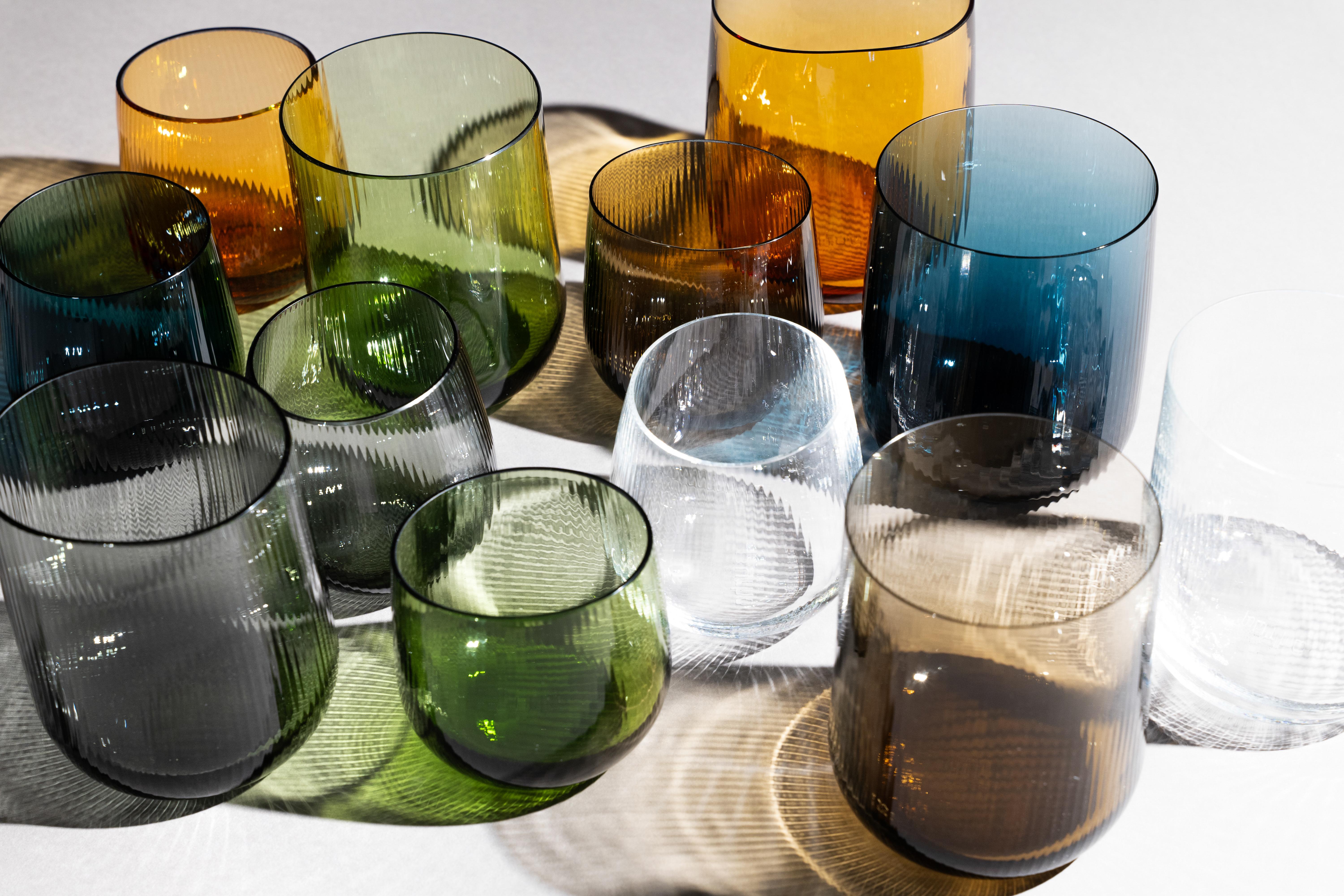 siglo 21 Federico Peri Stilla Liquida Musgo Verde Grande 2-Tumblers Murano en venta 2