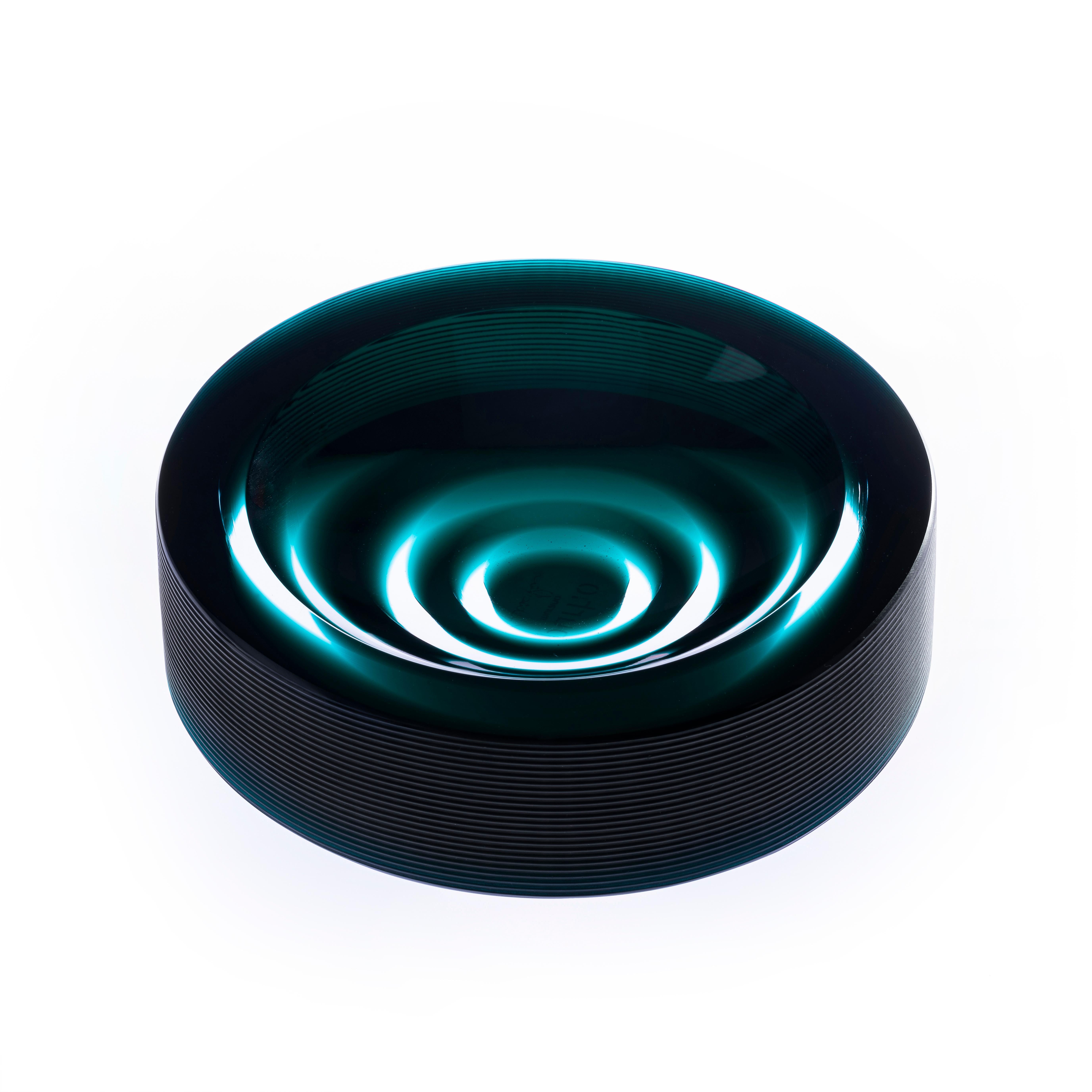 Hand-Crafted 21st Century Federico Peri Stripe Ashtray Murano Glass Various Colors For Sale
