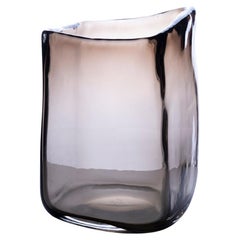 21. Jahrhundert Federico Peri Trapezio Kleine Vase Murano Glas Rauchen