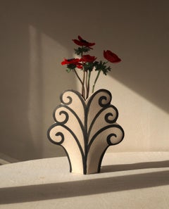 Fern" du 21e siècle, en céramique blanche, fabriqué à la main en France