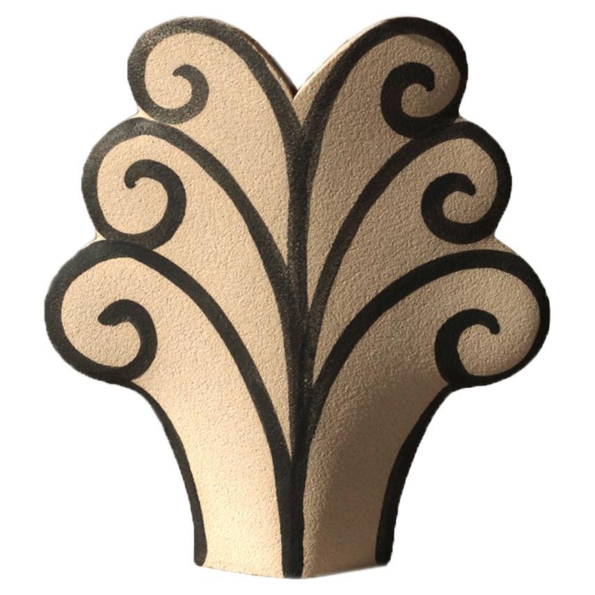 21st Century ‘Fern’, in White Ceramic, Hand-Crafted in France