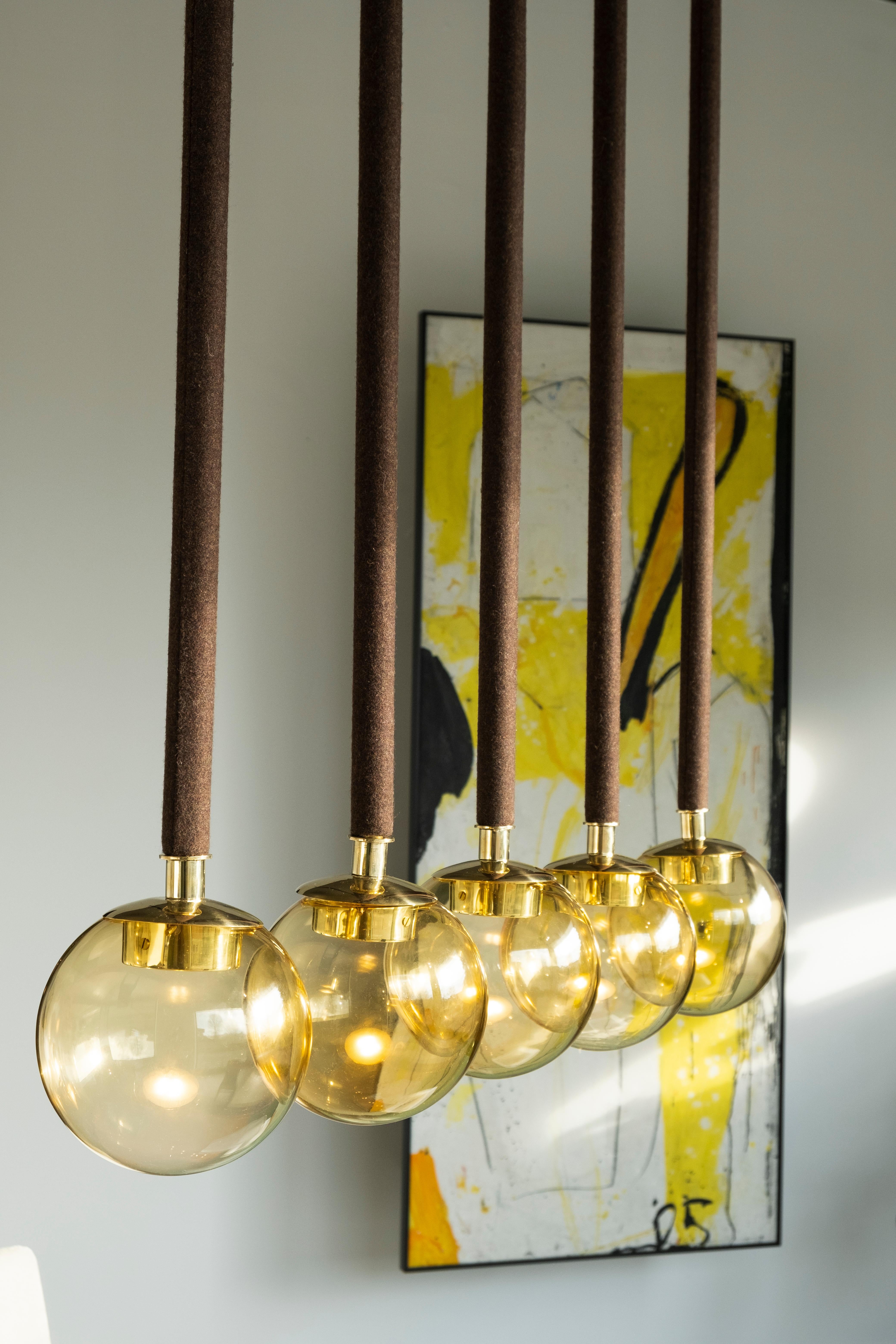 Contemporary 21st Century Filippo Feroldi Suspension Lamps Murano Glass Brass Various Colors For Sale