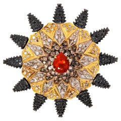 Siglo XXI Ópalo de Fuego Diamantes Estrella Collar de Oro de 18 Kilates Alhambra España Sufí