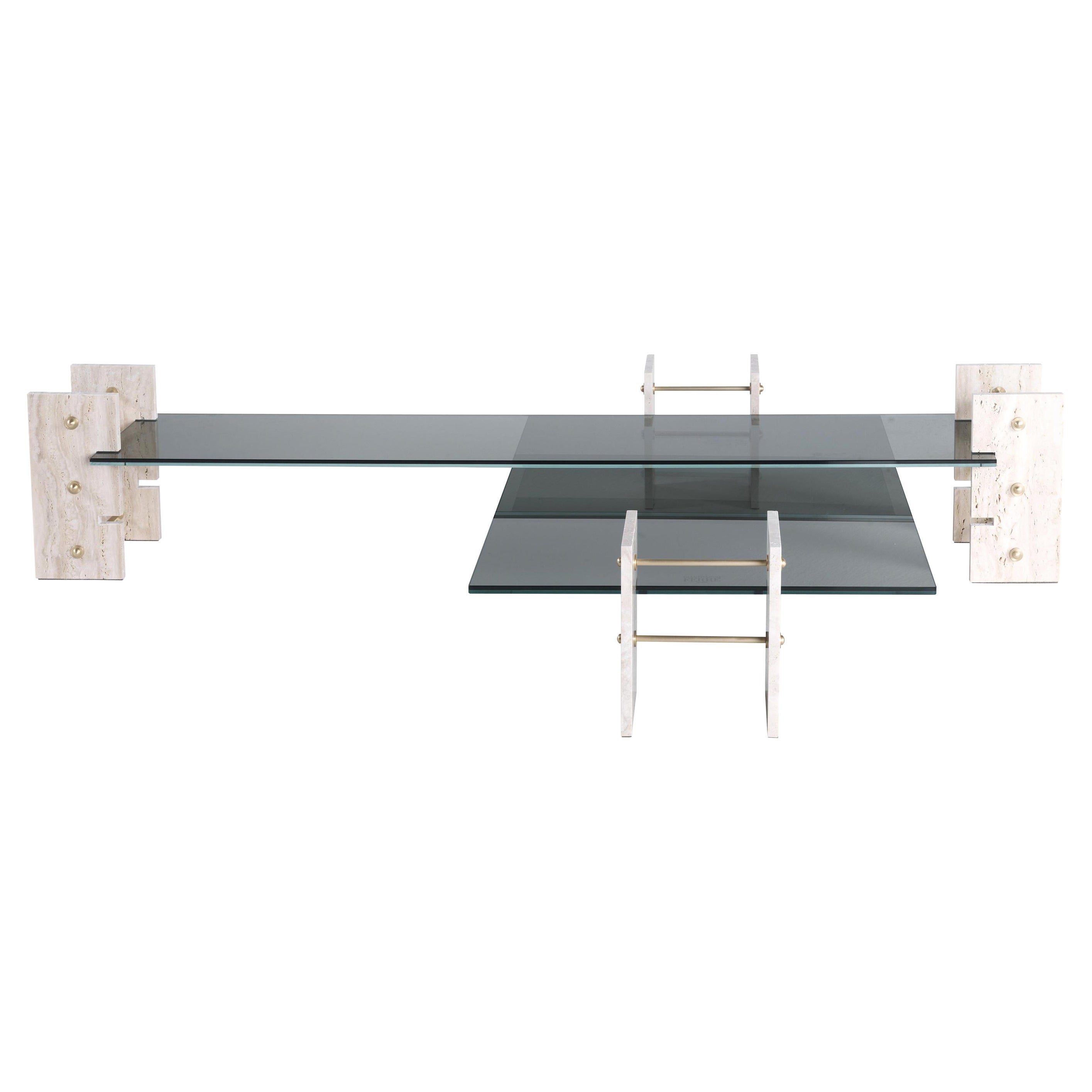 21st Century Fitzroy Central Table in Travertino Marble by Gianfranco Ferré Home For Sale