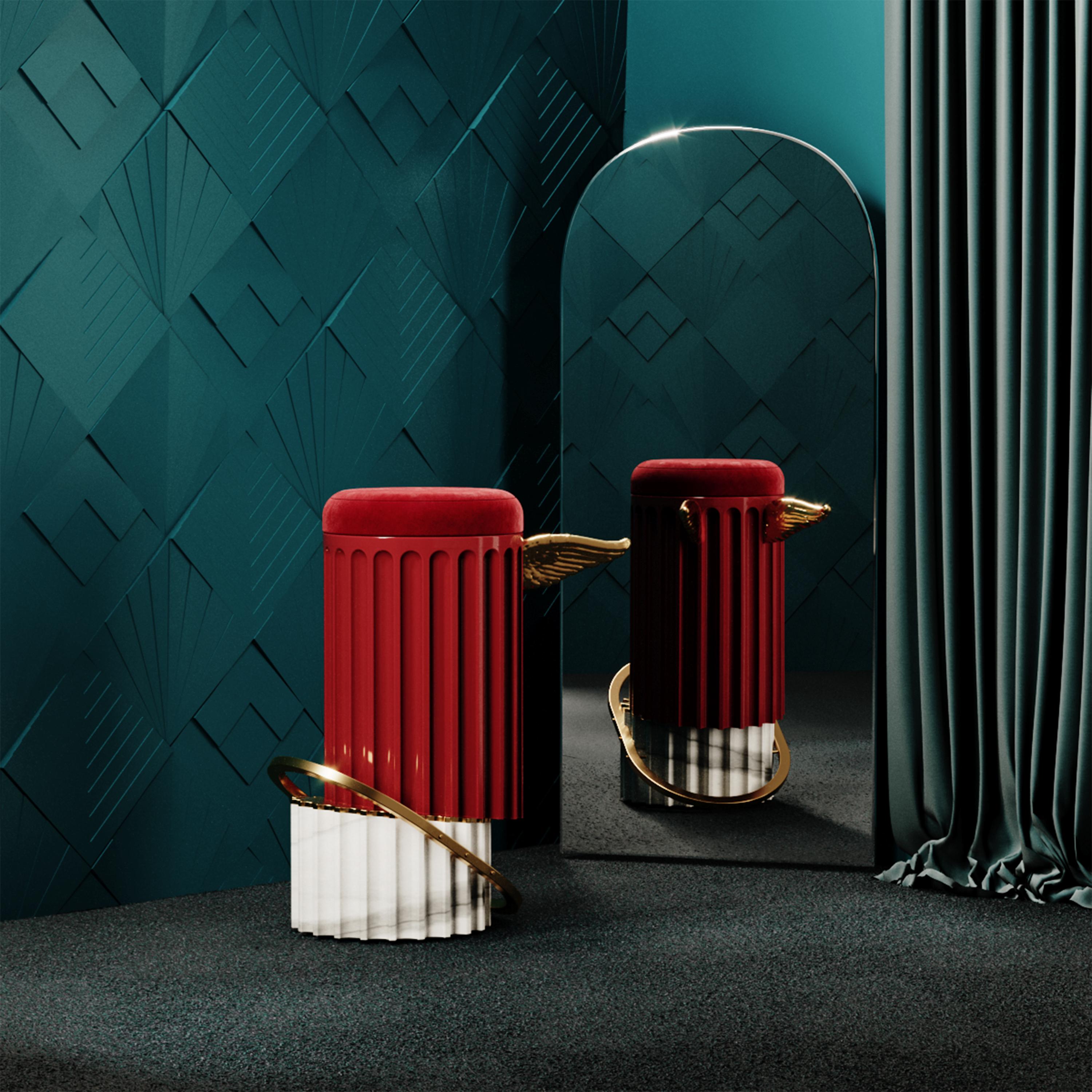 Through this controversial bar stool design, Malabar is delivering a message about itself: with an eye on the past yet with a twist of possibility and future, Malabar designers were bold enough to project an artsy bar stool with a flair of Roman