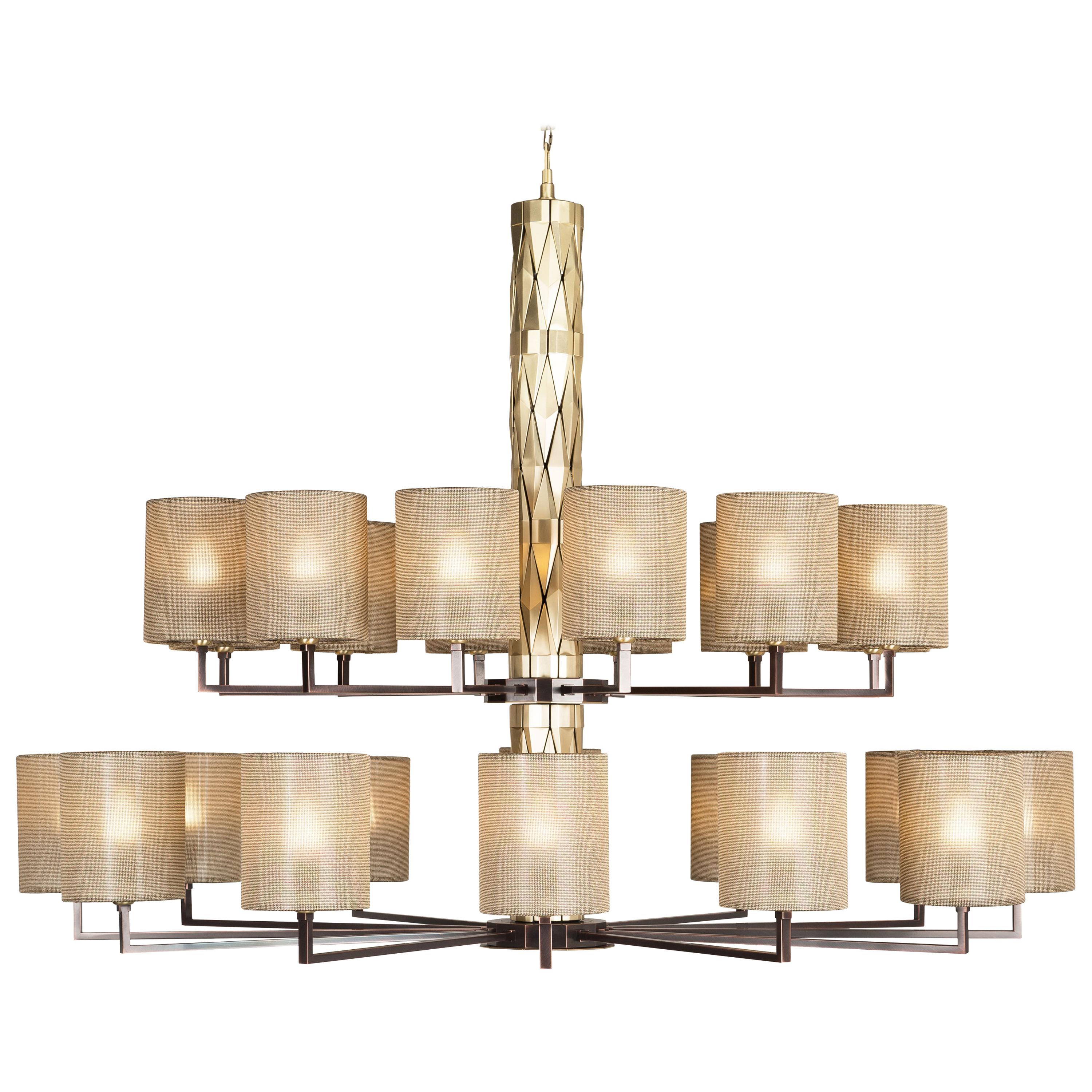FLAIRE Chandelier 414-BB-24 by OFFICINA LUCE For Sale