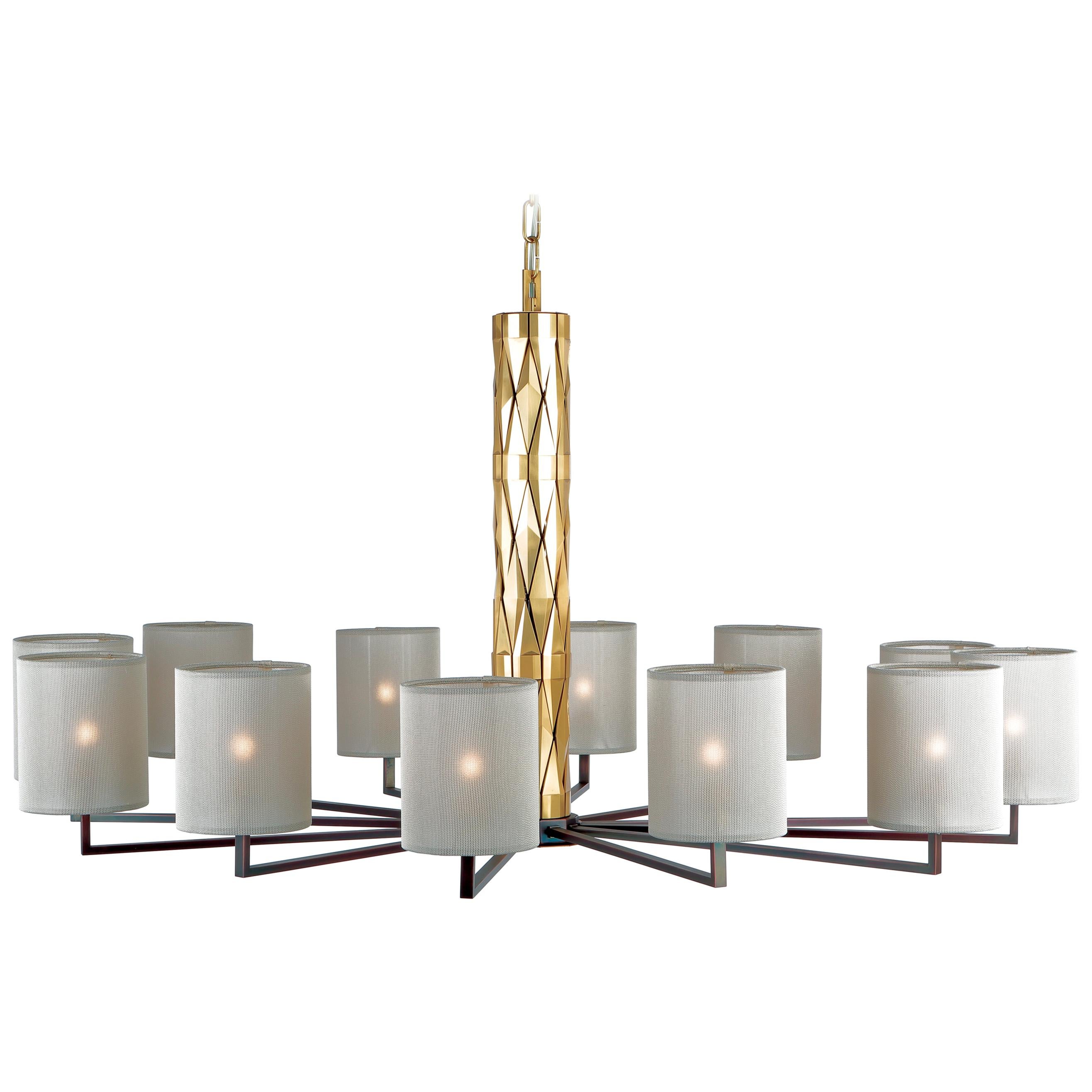 FLAIRE Chandelier 413-BB-22 by OFFICINA LUCE For Sale