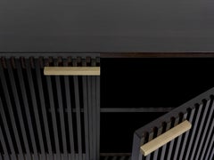 21st Century Flare TV Unit, in Darkened Walnut and Bronze Mirror, by Duistt