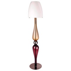 21st Century Floor Lamp Blown Colored Murano Glass Alfiere by Venini