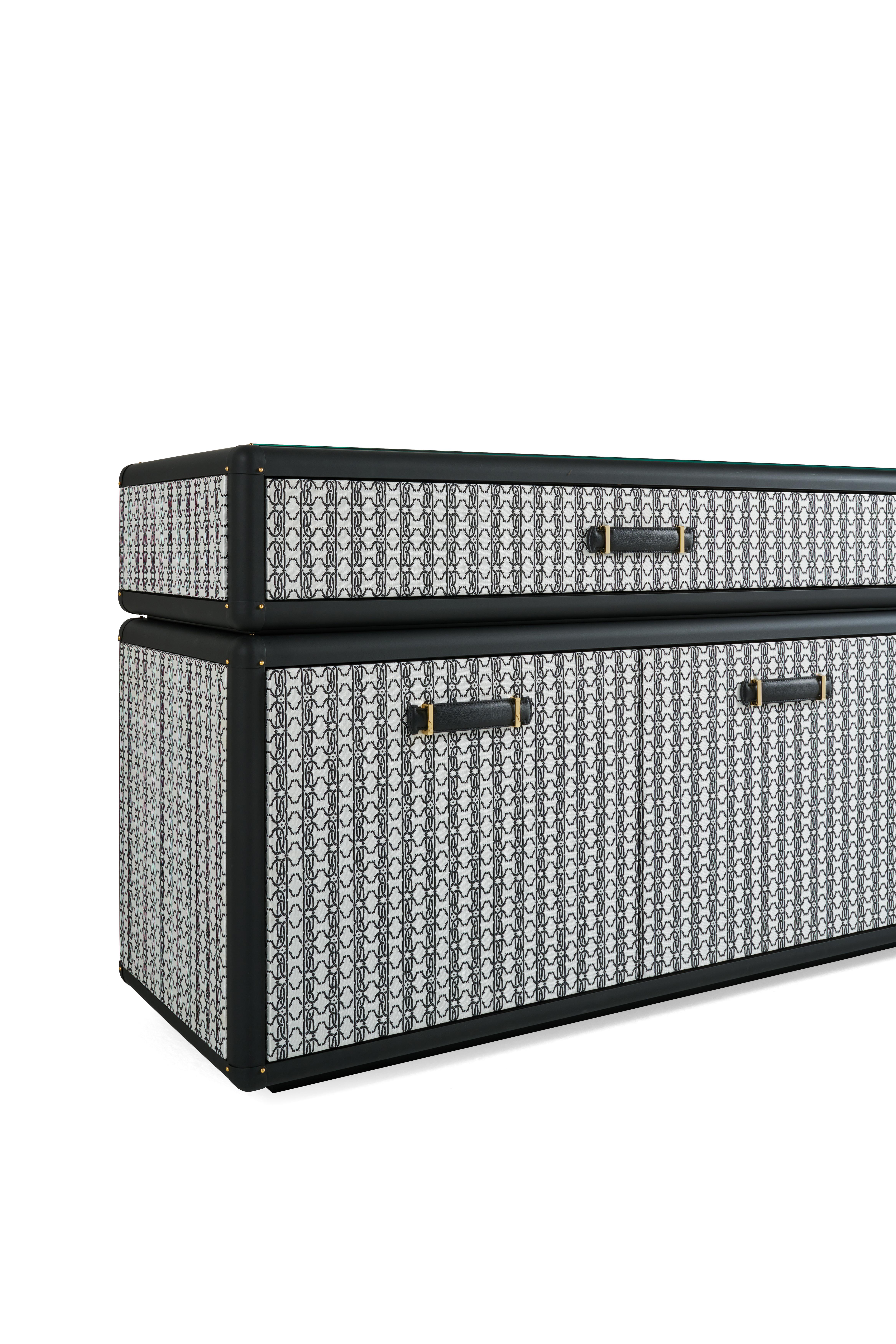 Modern 21st Century Fly Case Sideboard in Jacquard by Roberto Cavalli Home Interiors For Sale