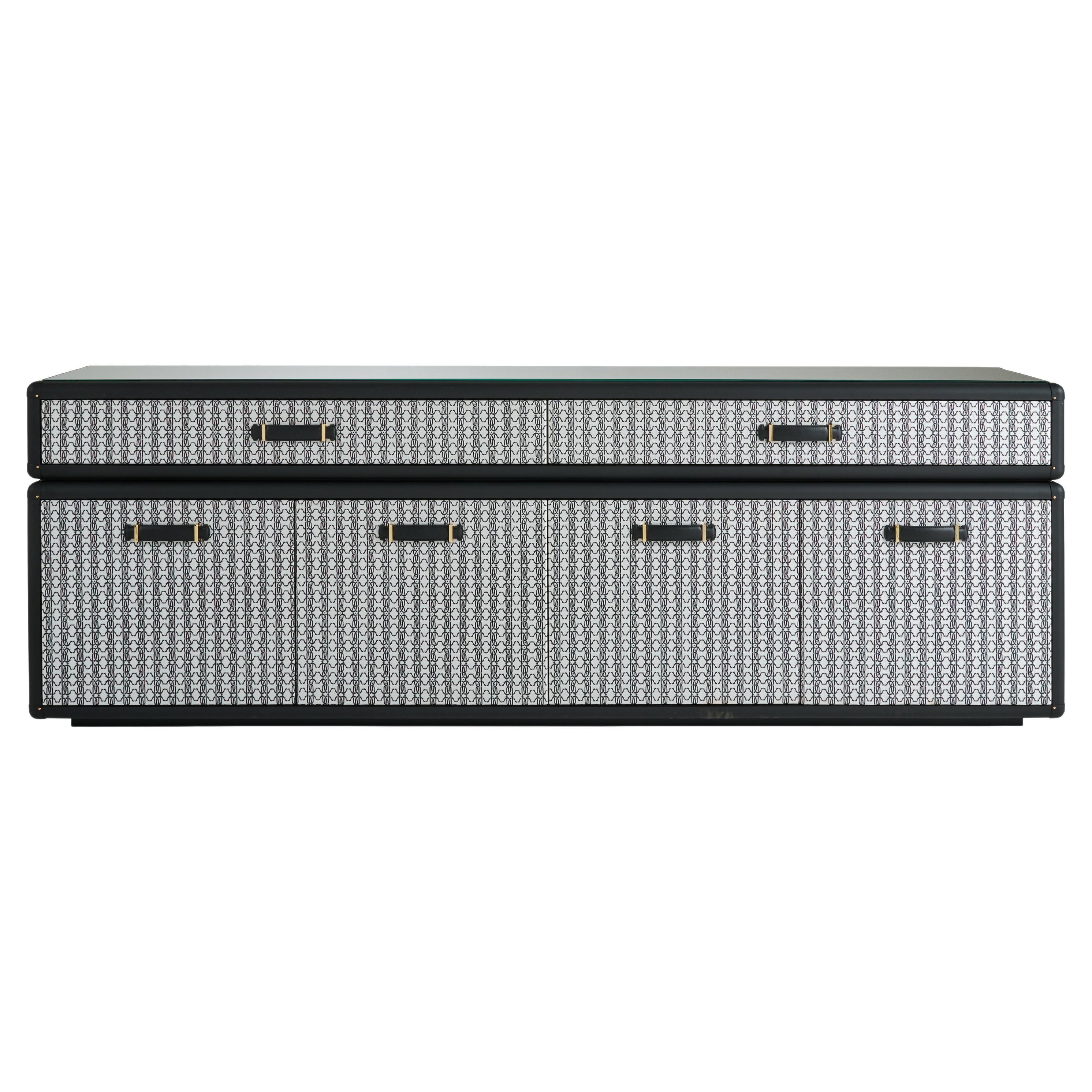Credenza Fly Case del XXI secolo in Jacquard di Roberto Cavalli Home Interiors