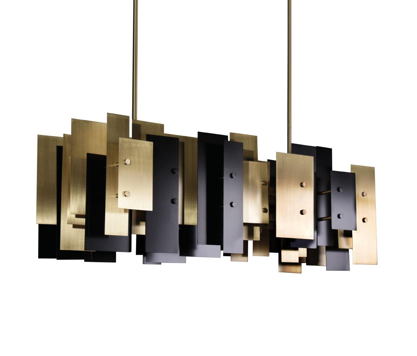 The shape of our magnificent Fo Tan modern suspension lamp reminds us of the former mammoth Industrial blocks that are now home to artists’ studios and pocket-sized galleries in Hong Kong’s Art District. Inspired in the meaning of the Chinese word