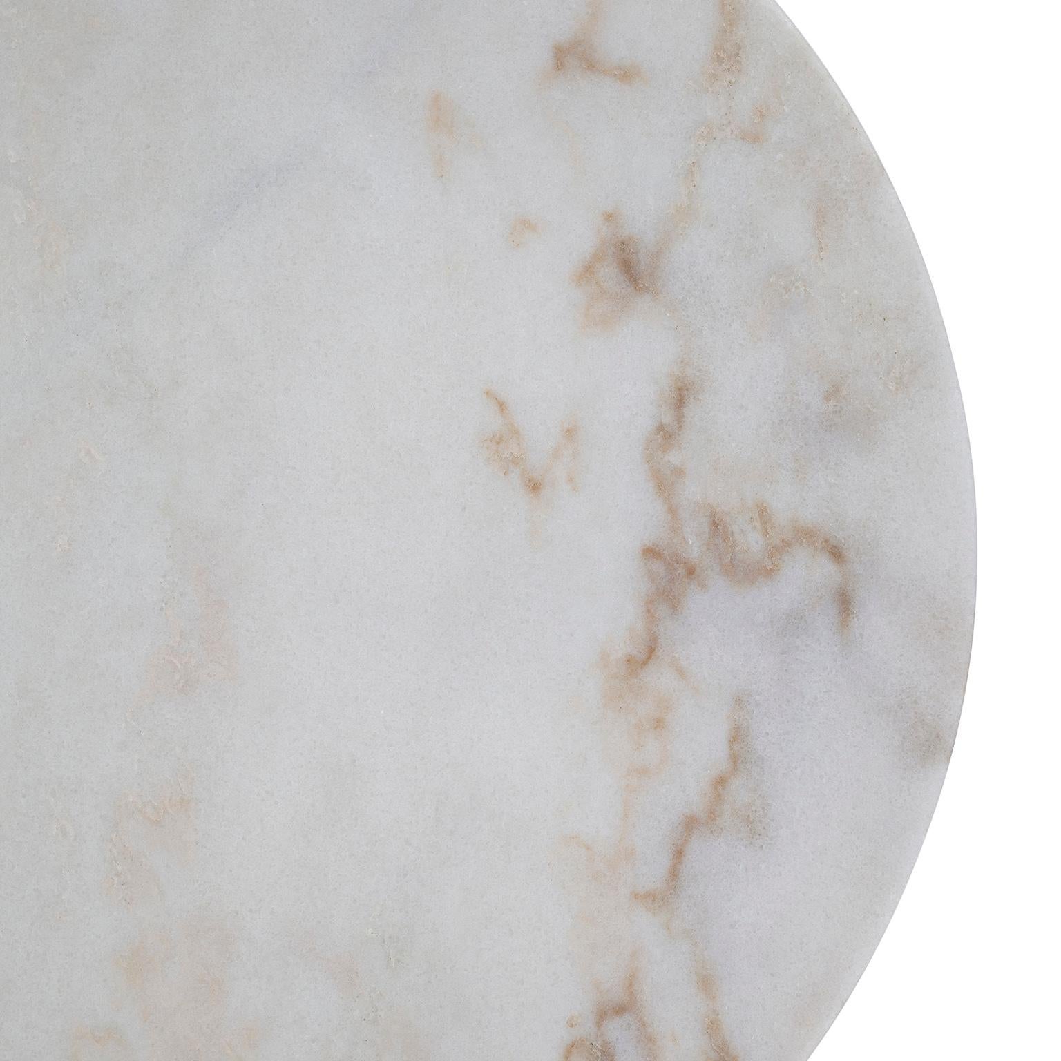 Carrara Marble Modern Foice Side Table, Calacatta Marble, Handmade in Portugal by Greenapple For Sale