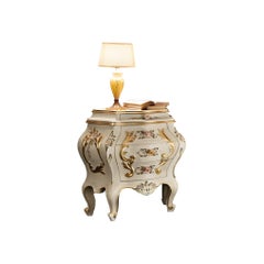 21st Century Four Drawer Baroque Bedside Table by Modenese Gastone