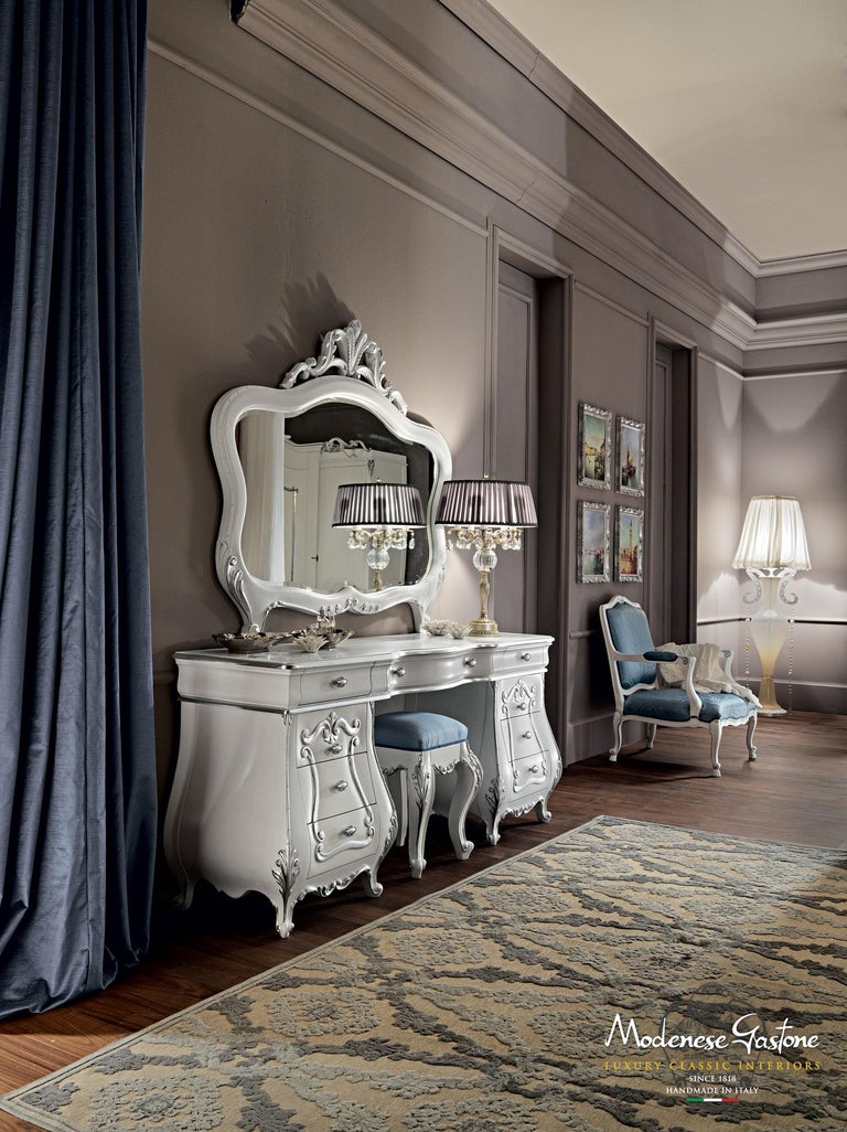 silver leaf dresser Silver Leaf Mirrored 15-Drawer Dresser