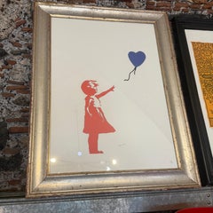 Siglo XXI Litografía enmarcada 79/50 La chica del globo volador de Banksy