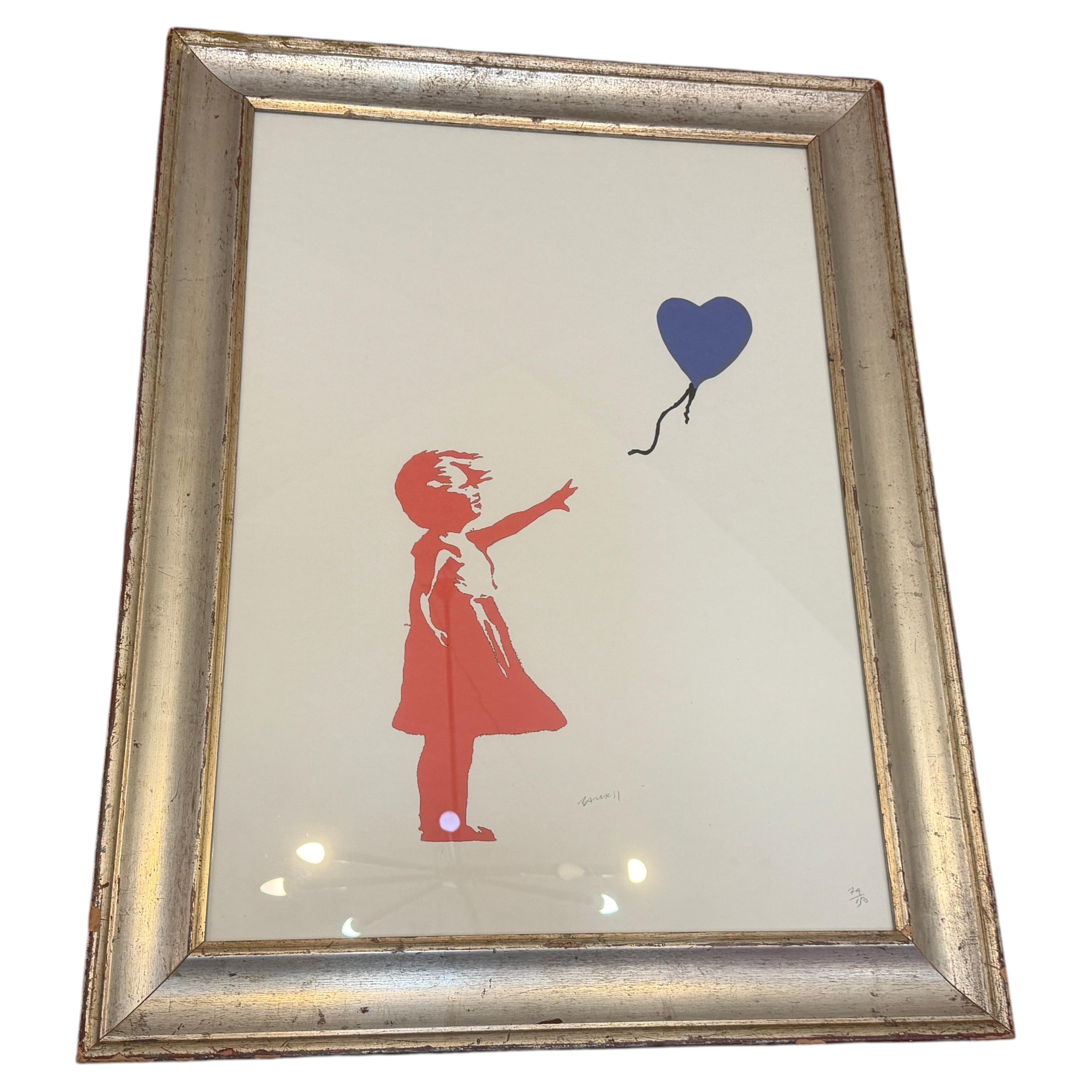 21ème siècle Encadré 79/50 Lithographie The Flying Balloon Girl par Banksy