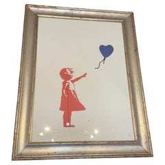 Siglo XXI Litografía enmarcada 79/50 La chica del globo volador de Banksy