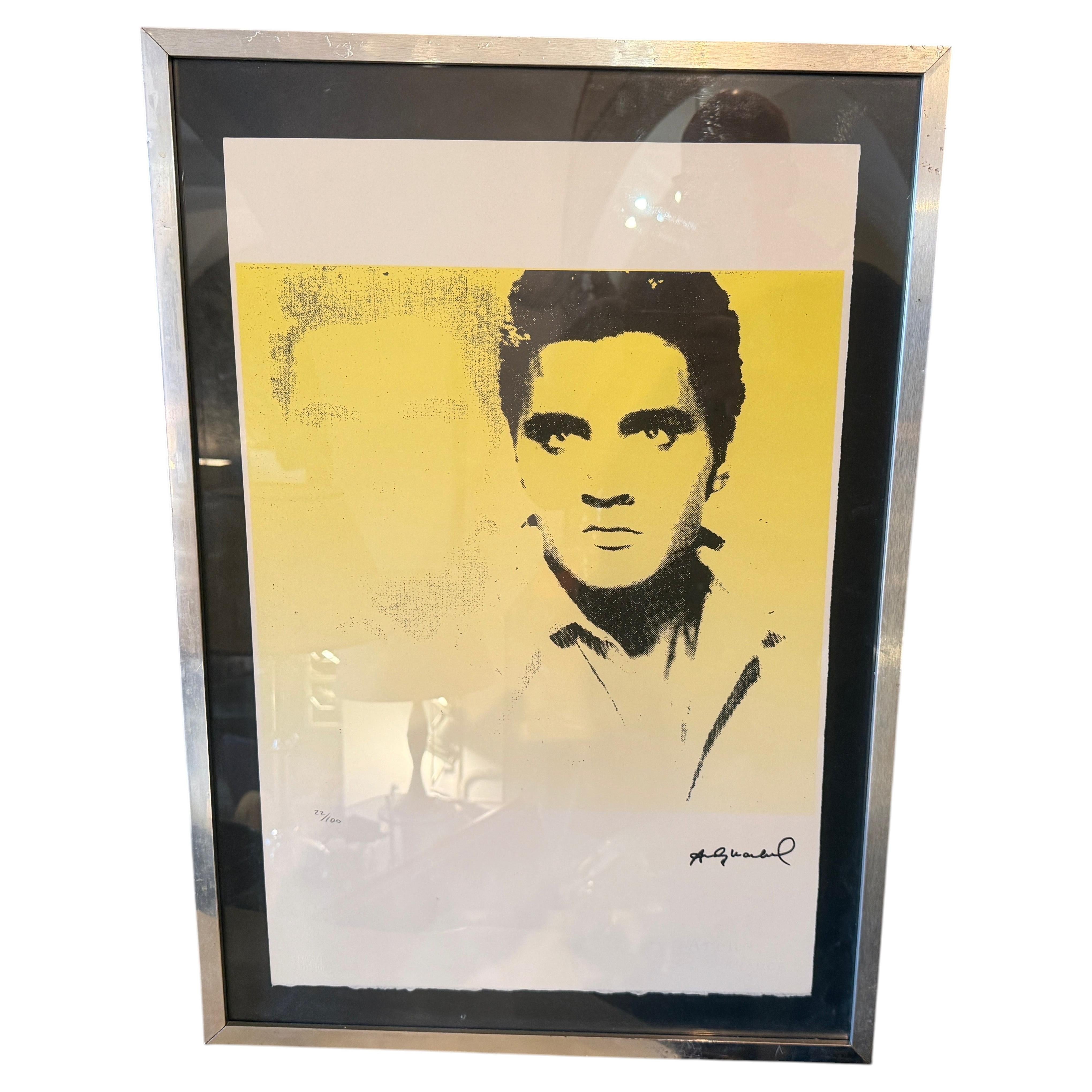 21st Century Framed Pop Art 22/100 Elvis Presley Lithography by Andy Warhol For Sale