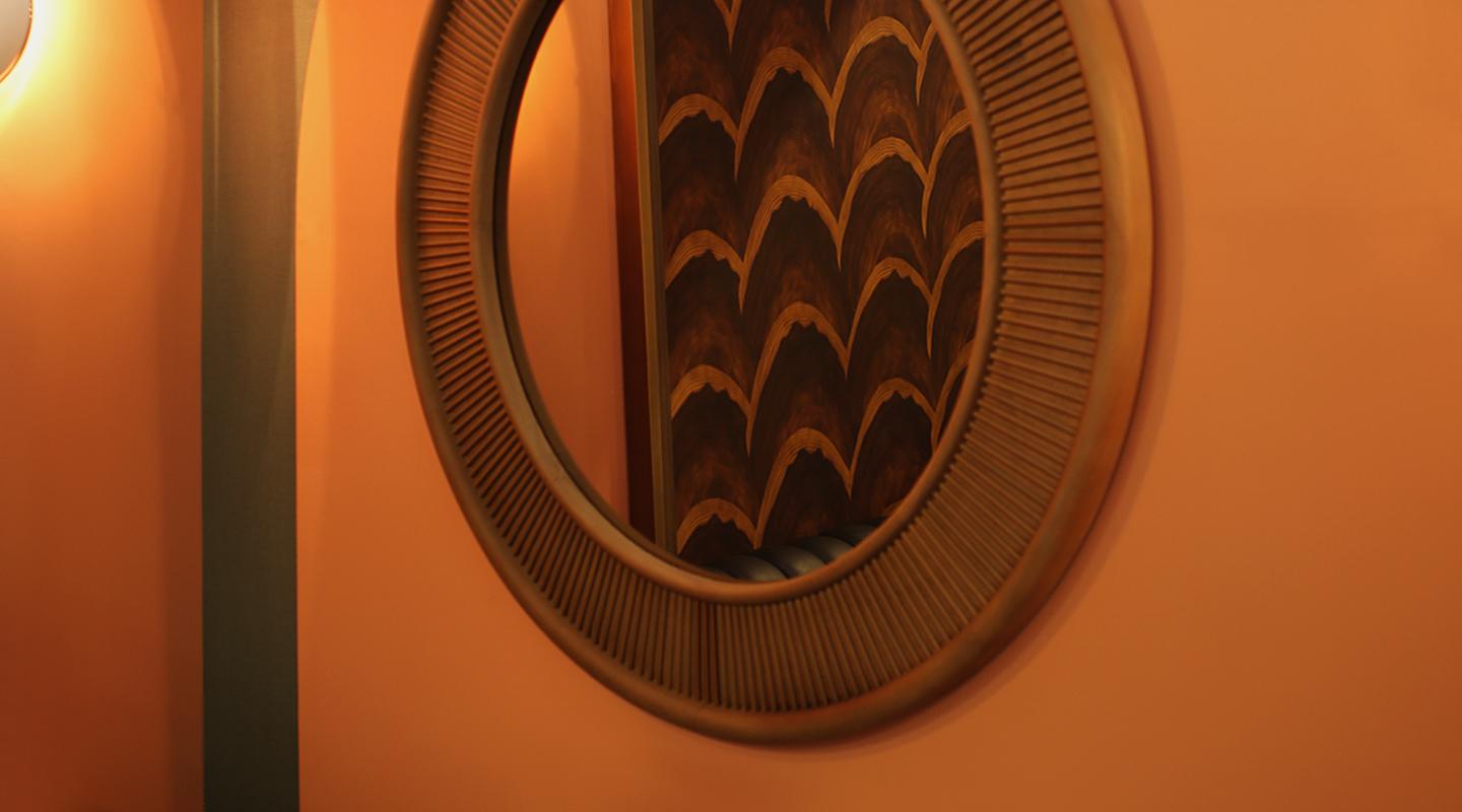 Contemporary 21st Century Francis Mirror Walnut Wood For Sale