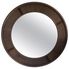 Miroir Francis du 21e siècle en bois de noyer