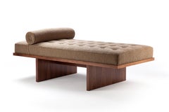 Contemporary Modern Frederic Daybed in Walnut & Leather by Collector Studio