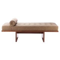 Contemporary Modern Frederic Daybed in Walnut & Leather by Collector Studio