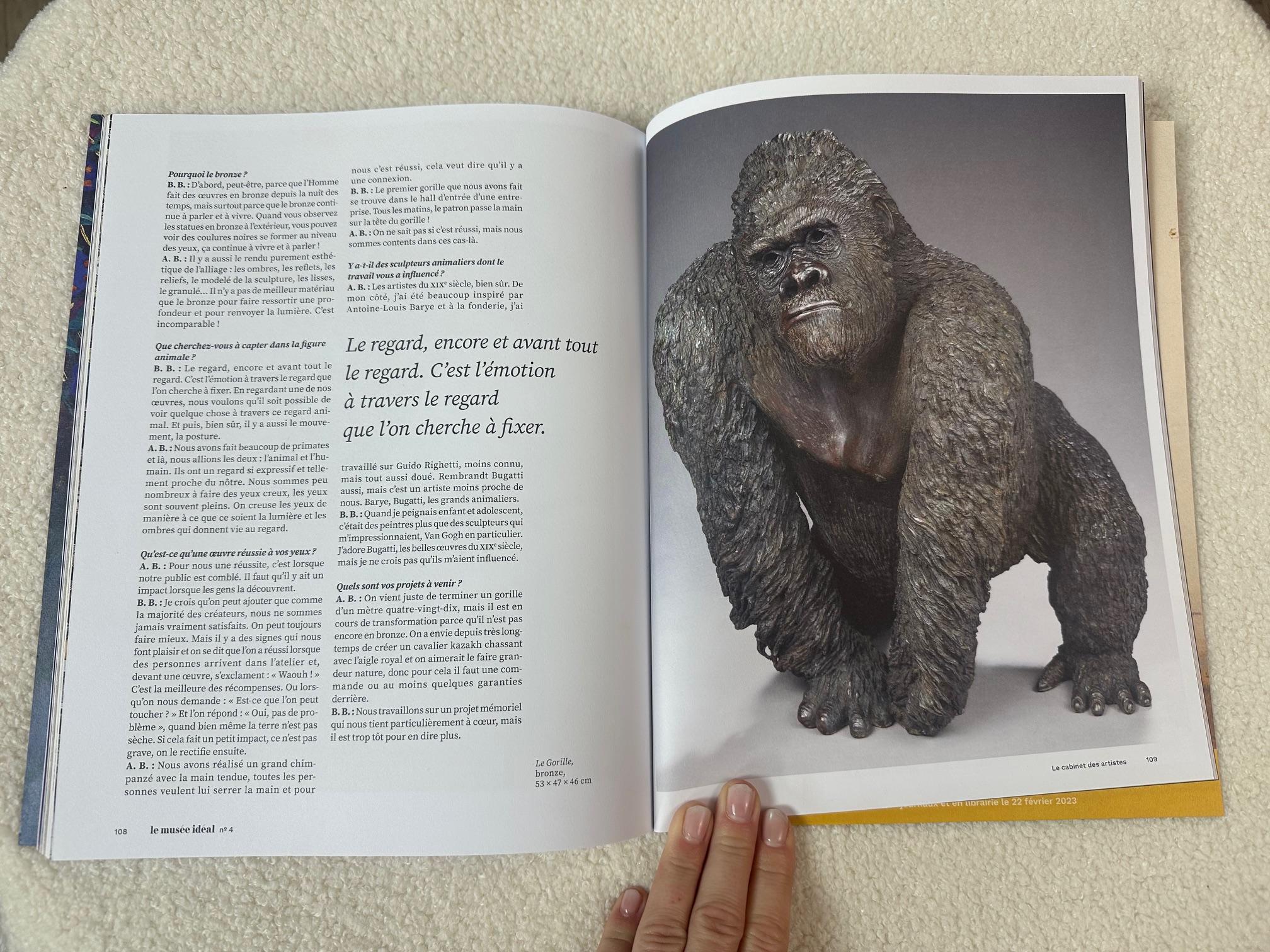 Scultura in bronzo di gorilla francese del XXI secolo di Bernard & Arnaud Bessoud in vendita 8