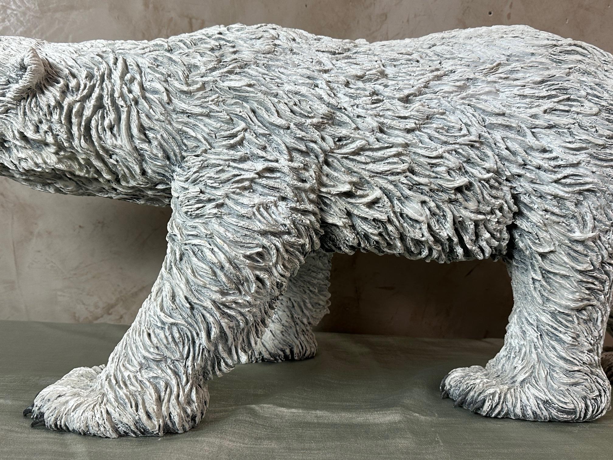 XXI secolo e contemporaneo Scultura in bronzo di orso polare francese del XXI secolo di Bernard & Arnaud Bessoud in vendita