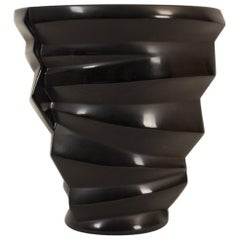 Französische Vase aus schwarzem Glas des 21. Jahrhunderts Dixie von Lalique