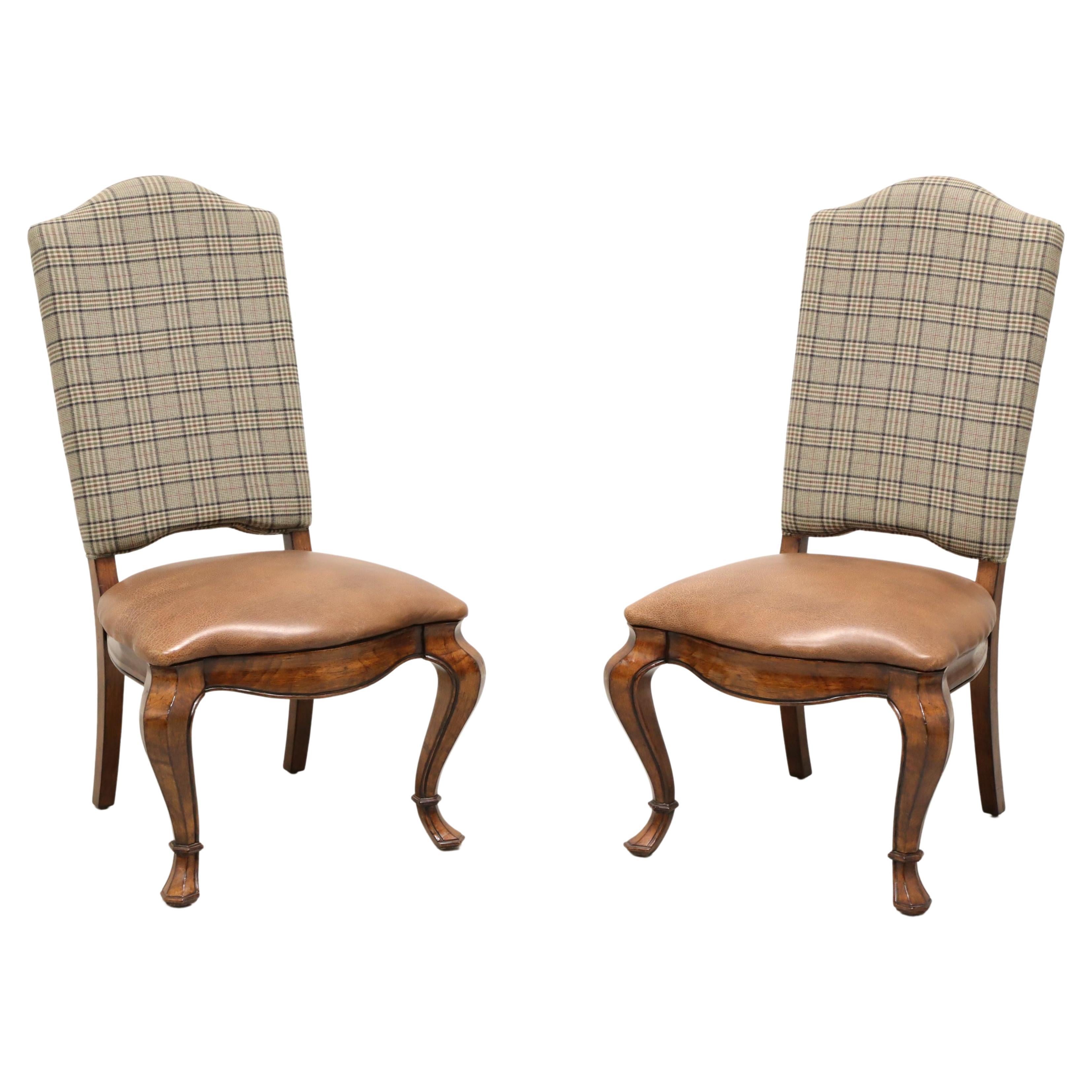 21st Century French Country High Back Accent Side Chairs - Pair