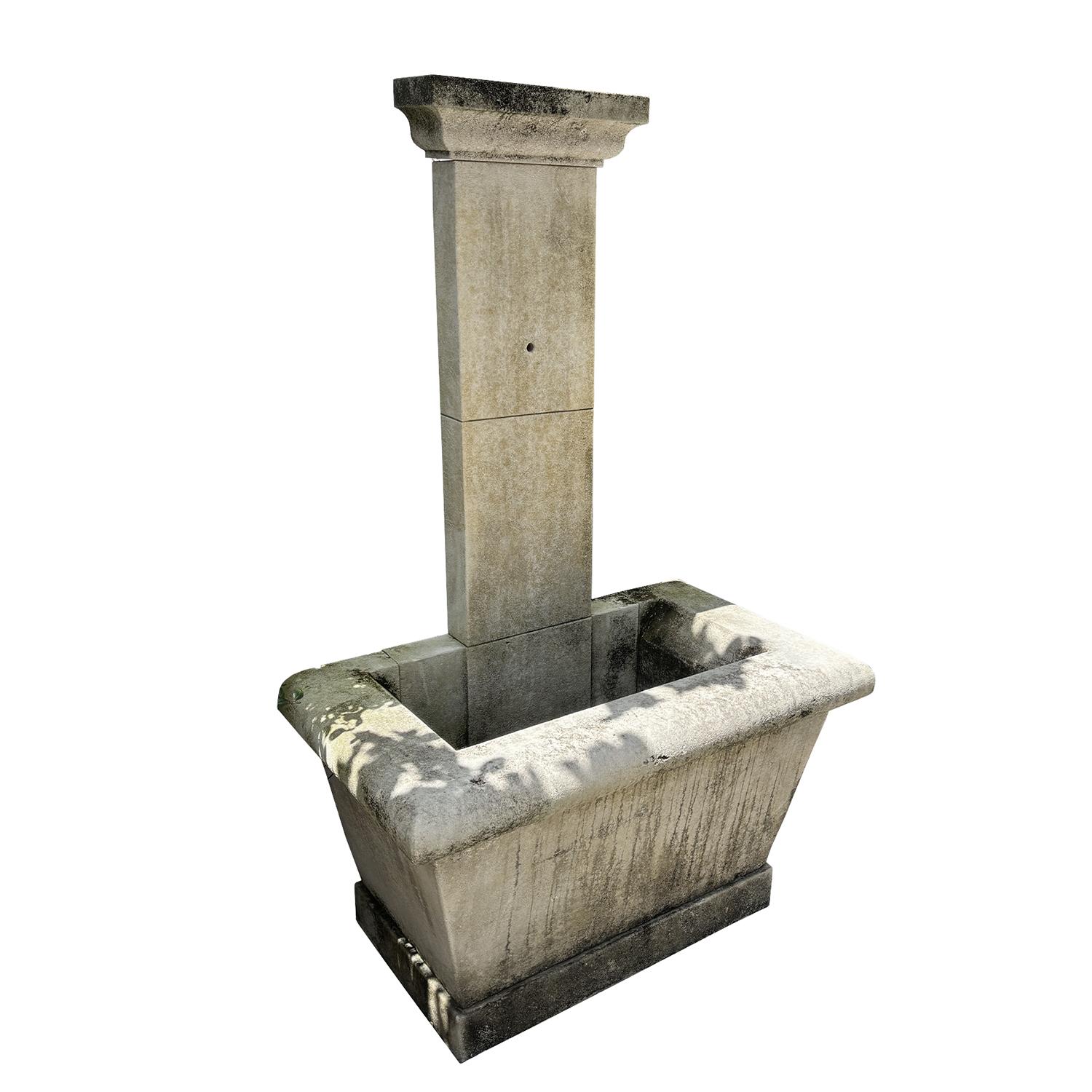 Hand-Carved 21st Century French Limestone Wall Fontaine Provencal For Sale