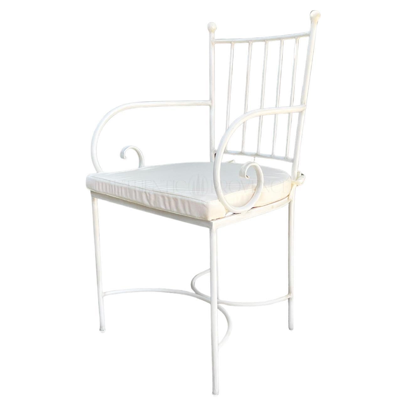 21st Century French Wrought Iron Arm Chair Colette