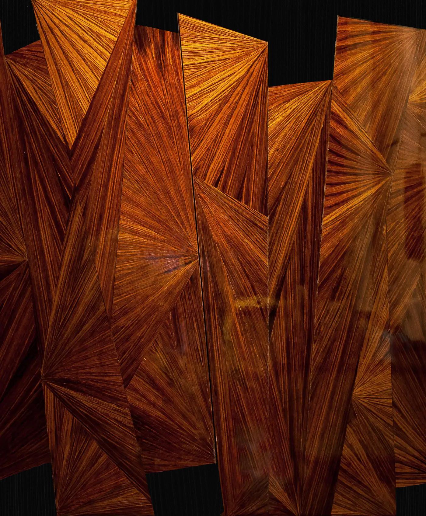 Fatto a mano Cabinet Frida del XXI secolo, intarsio di palissandro e frassino, Made in Italy by Hebanon in vendita