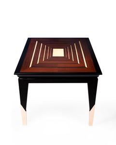 21st Century Frida Inlaid Table in Rosewood and Mother-of-pearl, Made in Italy