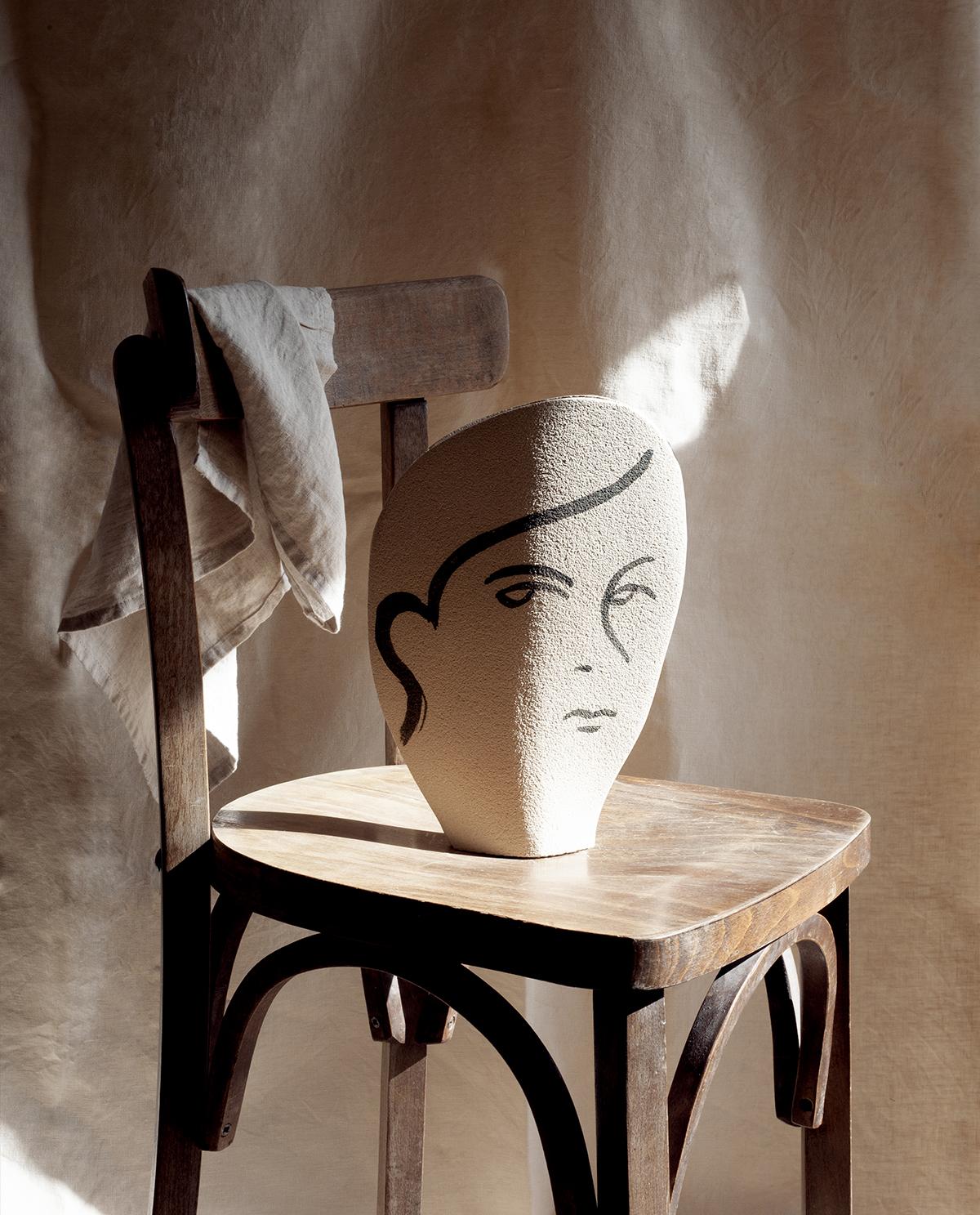 21st Century ‘Frida N°1’, in White Ceramic, Hand-Crafted in France In New Condition For Sale In Marchaux-Chaudefontaine, FR