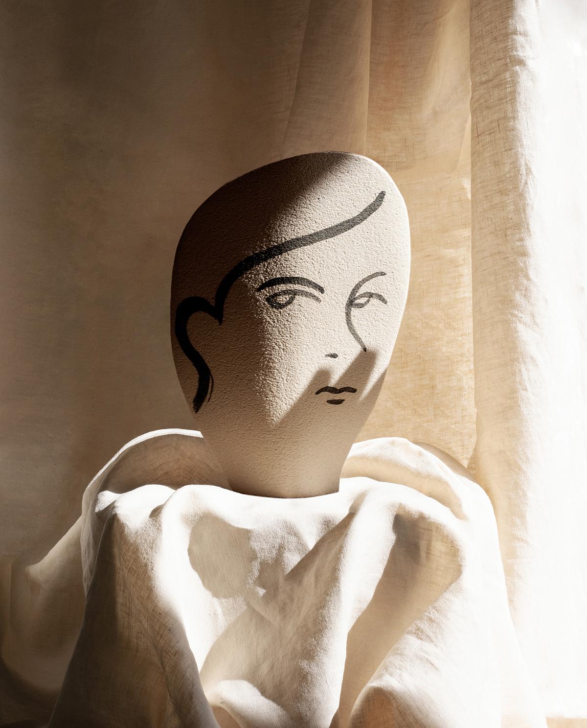 Contemporary 21st Century ‘Frida N°1’, in White Ceramic, Hand-Crafted in France For Sale