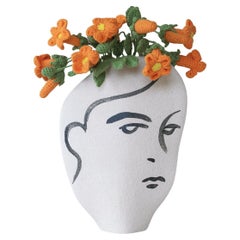 21st Century ‘Frida N°1’, in White Ceramic, Hand-Crafted in France