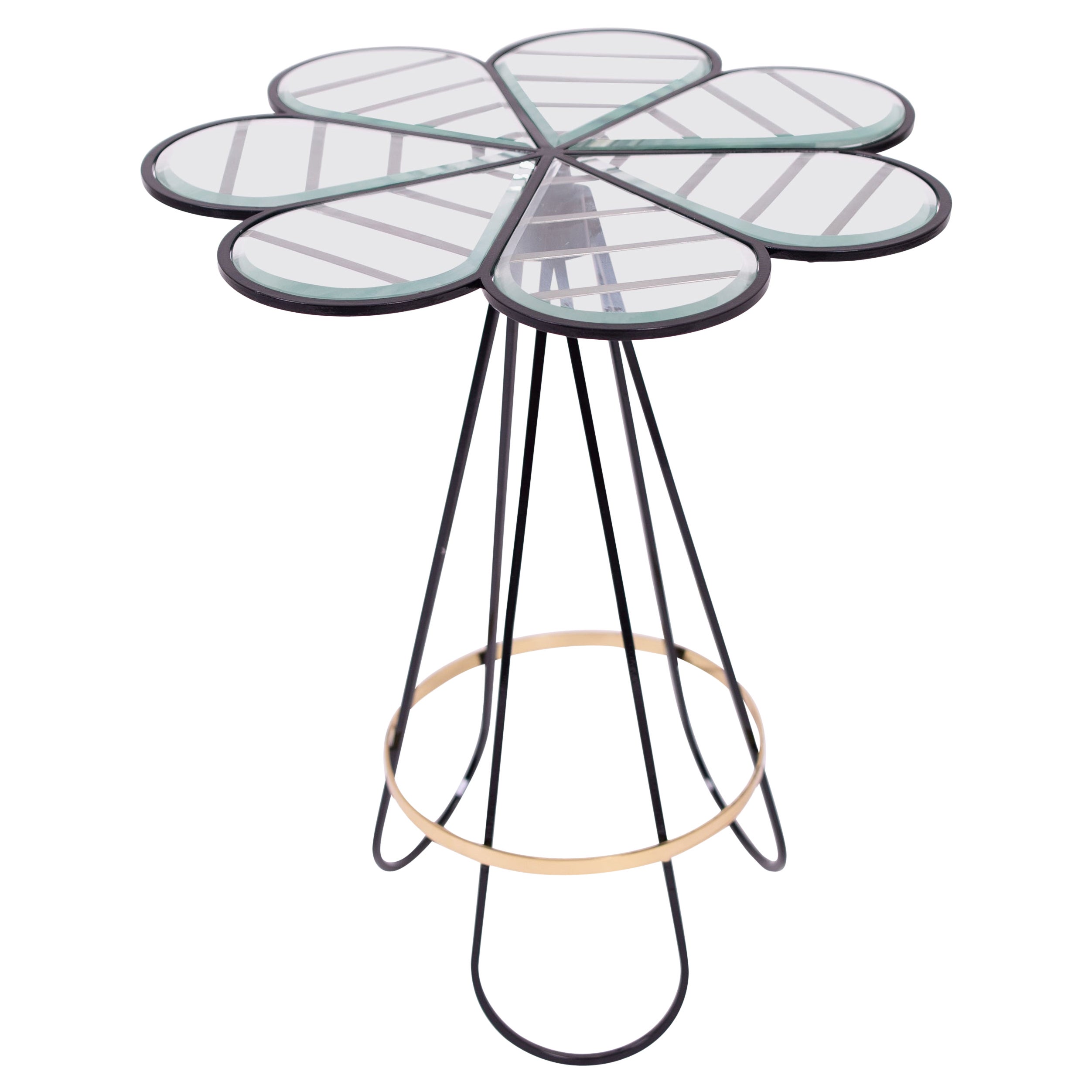 21st Century Futurist Metal Botanical Side Table D