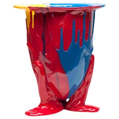 Vase Gaetano Pesce Amazonia du 21e siècle en résine bleu, rouge et jaune