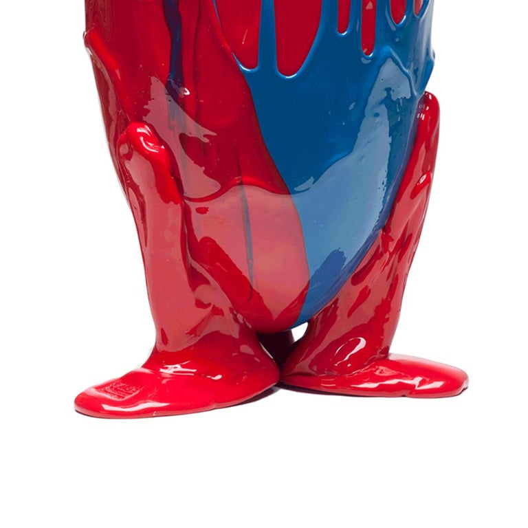 Arts and Crafts 21st Century Gaetano Pesce Amazonia L Vase Resin Blue Red Yellow For Sale