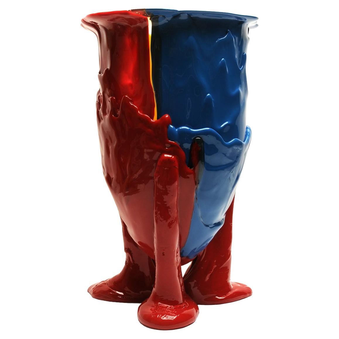 21ème siècle Vase Gaetano Pesce Amazonia en résine bleu, rouge et jaune