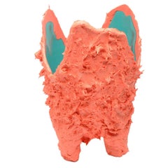 21st Century Gaetano Pesce Lava M Vase Resin Dark Salmon Ocean