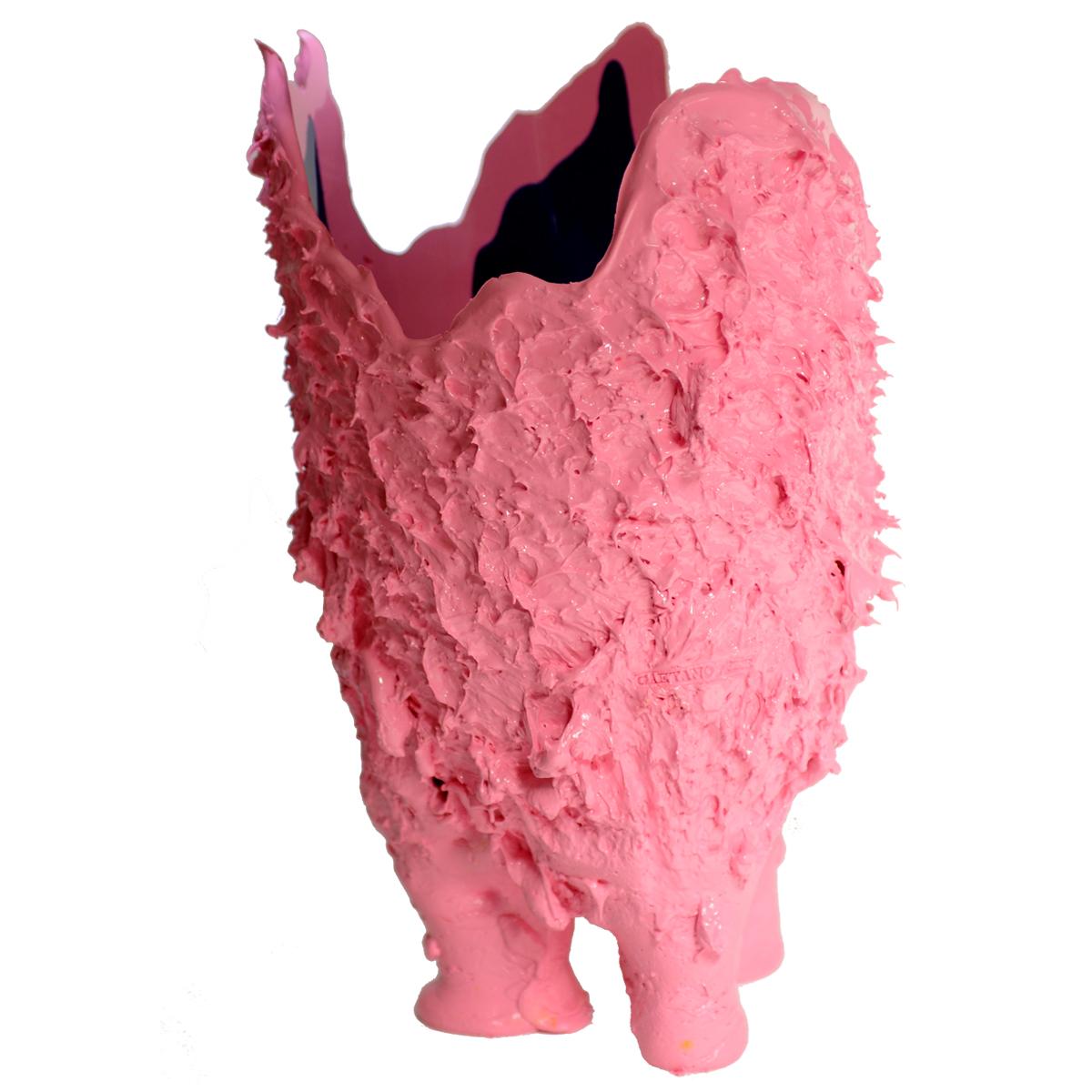 Italian 21st Century Gaetano Pesce Lava M Vase Resin Pink Blue For Sale