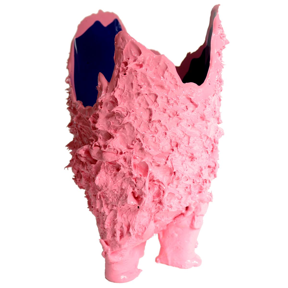 21st Century Gaetano Pesce Lava M Vase Resin Pink Blue For Sale 2