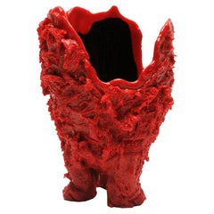 21st Century Gaetano Pesce Lava M Vase Resin Red Black