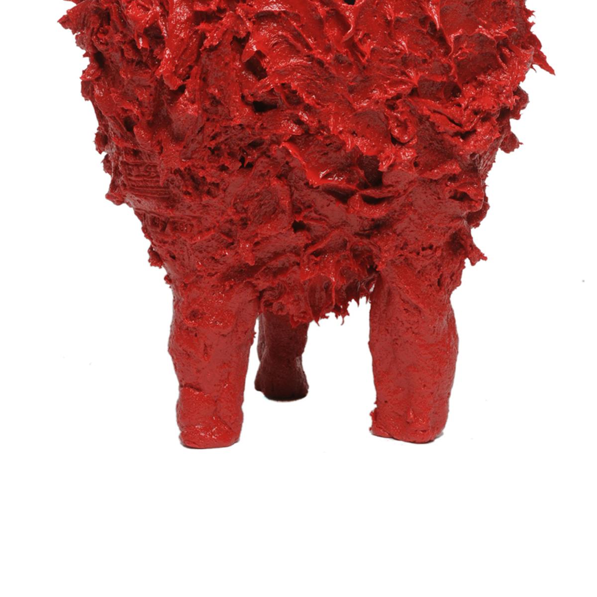 Arts and Crafts 21st Century Gaetano Pesce Lava L Vase Resin Red Black For Sale