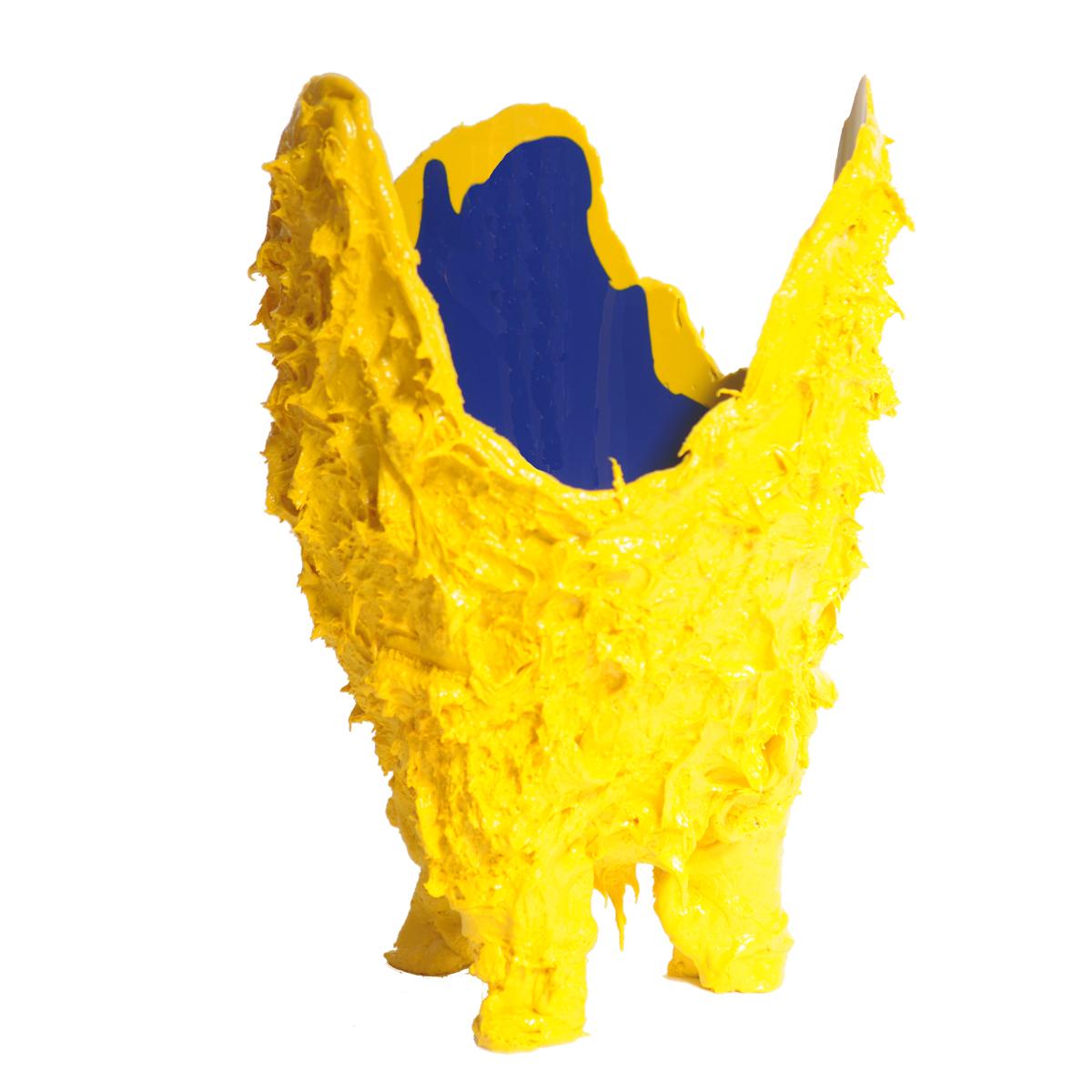 XXIe siècle et contemporain 21ème siècle Vase Gaetano Pesce Lava XL en résine jaune et bleu en vente