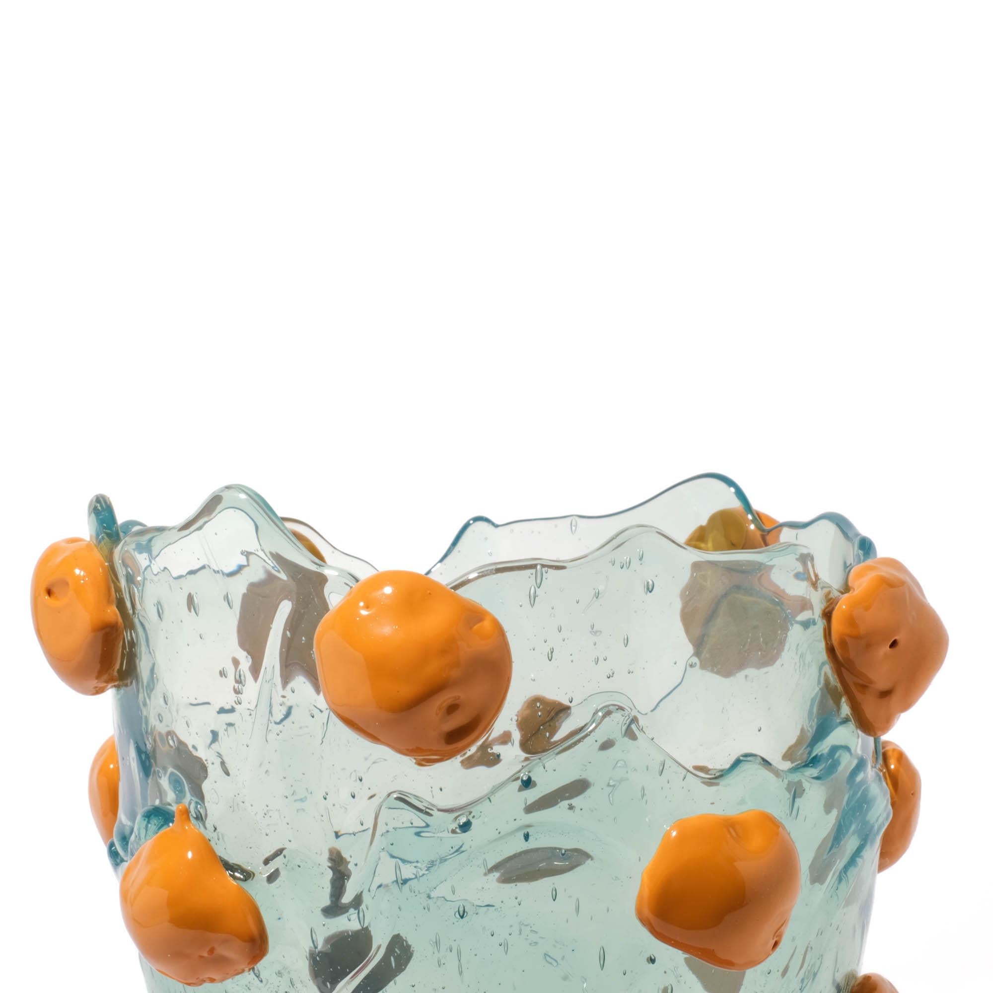 Arts and Crafts Gaetano Pesce Nugget Vase L Resin Aqua, Ochre, Fuchsia For Sale